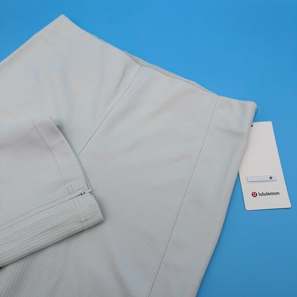 Lululemon Women's Ribbed Softstreme Zip-Leg‎ HR 25" Cropped Pant, Size 10, Vapor